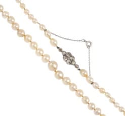 This natural pearl and diamond necklace was recently valued for the purpose of insurance at £10,000. 
