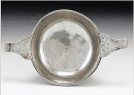 Two handled silver Quaich by David Mitchell, Edinburgh, 1737 - 1738, inscribed ‘AS 1737 MW’ National Museum of Scotland.
