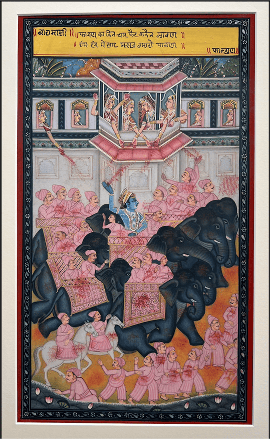 Holi celebration from Sushil Soni’s Baraah Maas (Twelve Months) series (2022). Photograph by Ashley Crawford