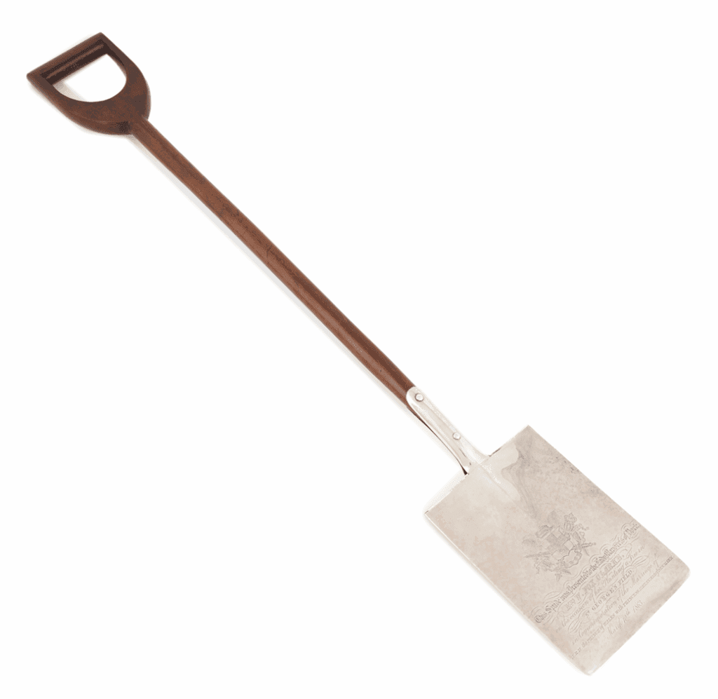 Ceremonial silver spade