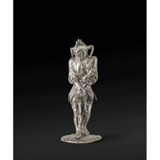 A Victorian novelty silver Jester pepper pot by Robert Hennell, London, 1868. Sold for £1,890.