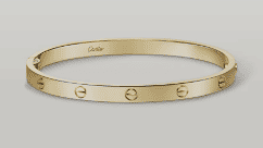 Medium Love bracelet by Cartier, retails for £5,850