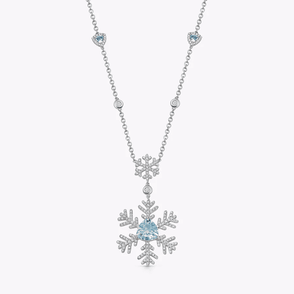 diamond and blue topaz snowflake sautoir by KiKi McDonough