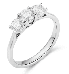 Diamond three-stone ring