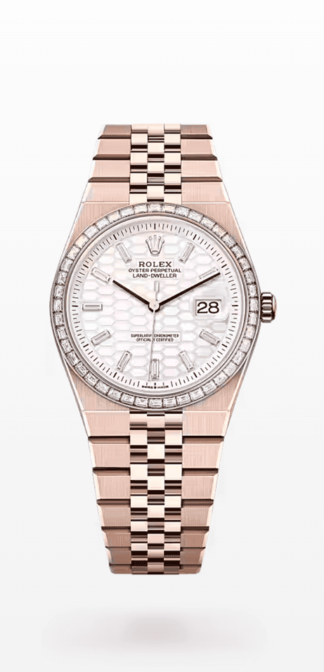 The diamond and gold Rolex Land Dweller retails for £82,450