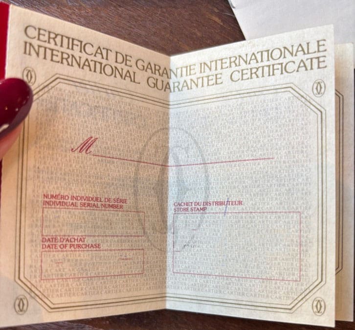 Cartier folded booklet