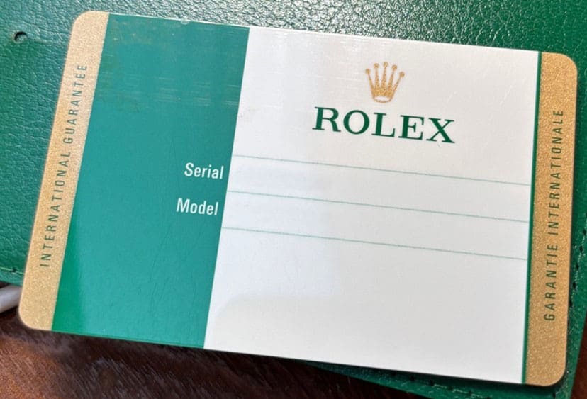 Rolex 2006 plastic card
