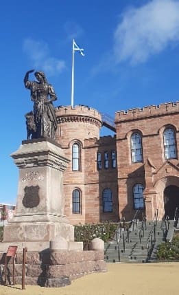 Flora MacDonald looking over the sea to Skye, Inverness Castle