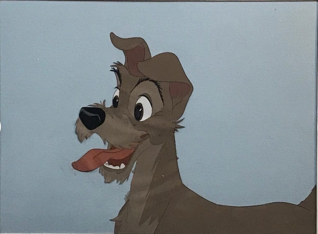 Original production cel from Lady and the Tramp, circa 1950’s. Asking price £1,000.